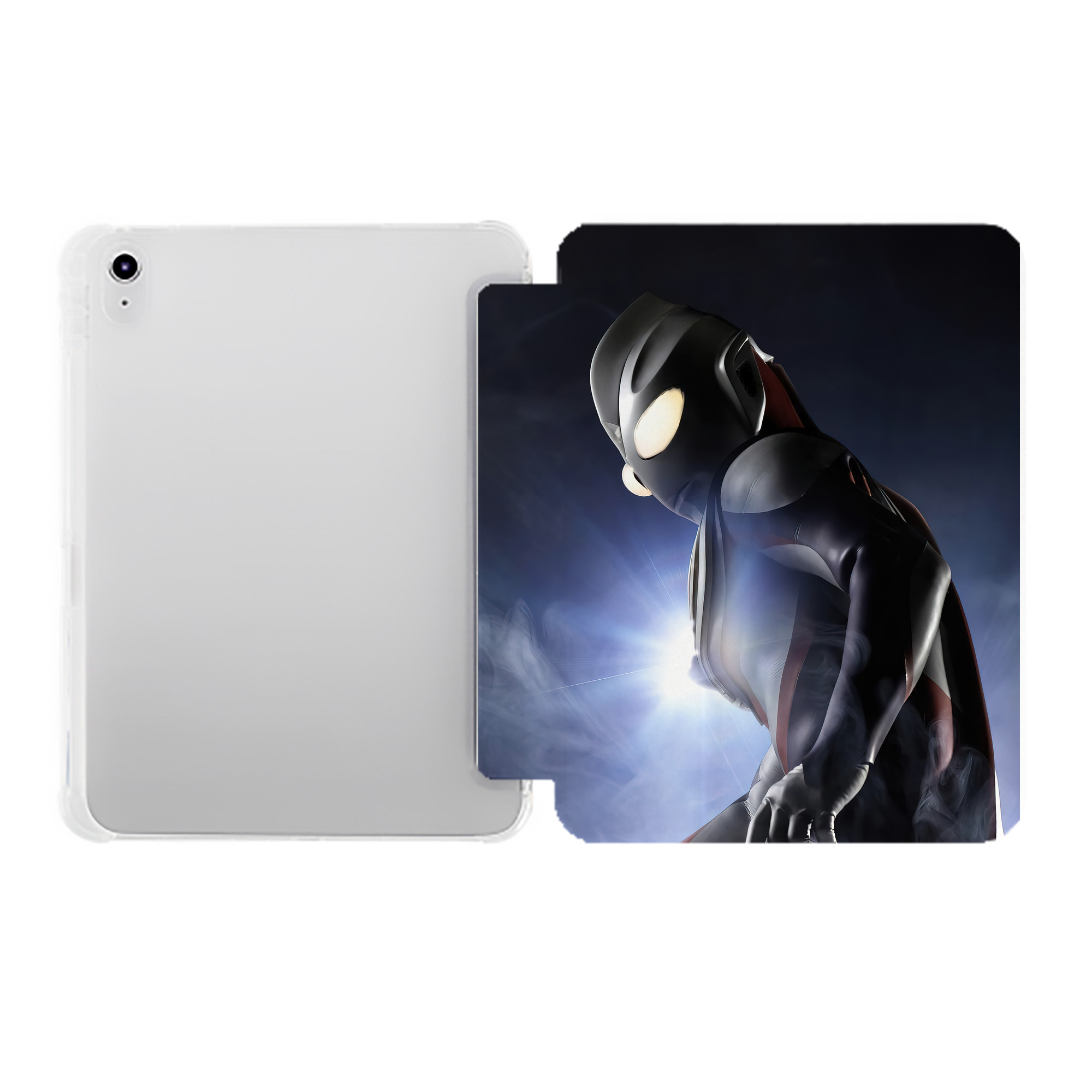 （画像用） ウルトラマン Ultraman IPad ケース ペン収納付き 三つ折りスタンド PUレザー×シリコン 対応機種9.5/10.5/10.9インチ